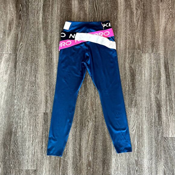 EUC Nike One Luxe Icon Clash Valerian Blue 7/8 Dri-FIT Training Leggings Small - Picture 13 of 16